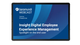 Preview image of the baramundi webcast on Digital Employee Experience (DEX) with a focus on end users