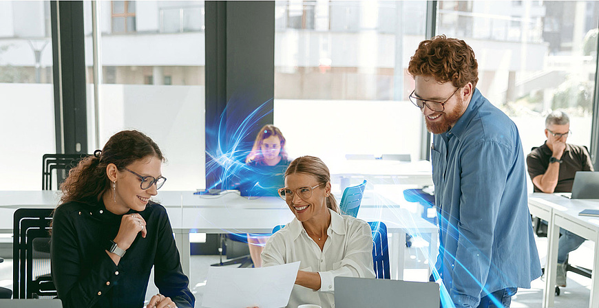 Happy employees benefit from an optimized Digital Employee Experience (DEX) in their everyday office life