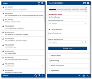 baramundi Ticketing System: Mobile Design