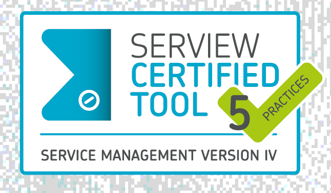 SERVIEW-Zertifikat für ein zertifiziertes Tool im Bereich Service Management Version IV